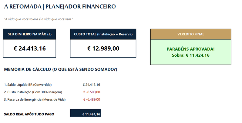 Interface do Planner Elite 3